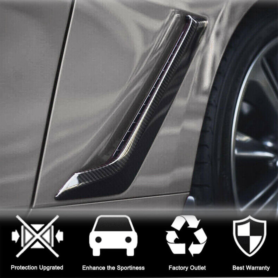 Infiniti Q60 Q60S 2017-2022 Side Fender Air Vent Covers Dry Carbon Fiber-Ahacarbon