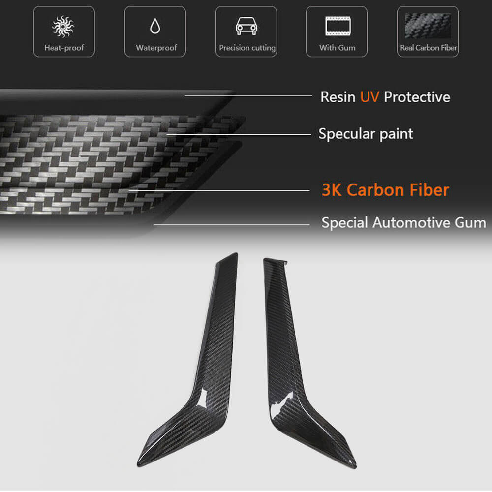 Infiniti Q60 Q60S 2017-2022 Side Fender Air Vent Covers Dry Carbon Fiber-Ahacarbon