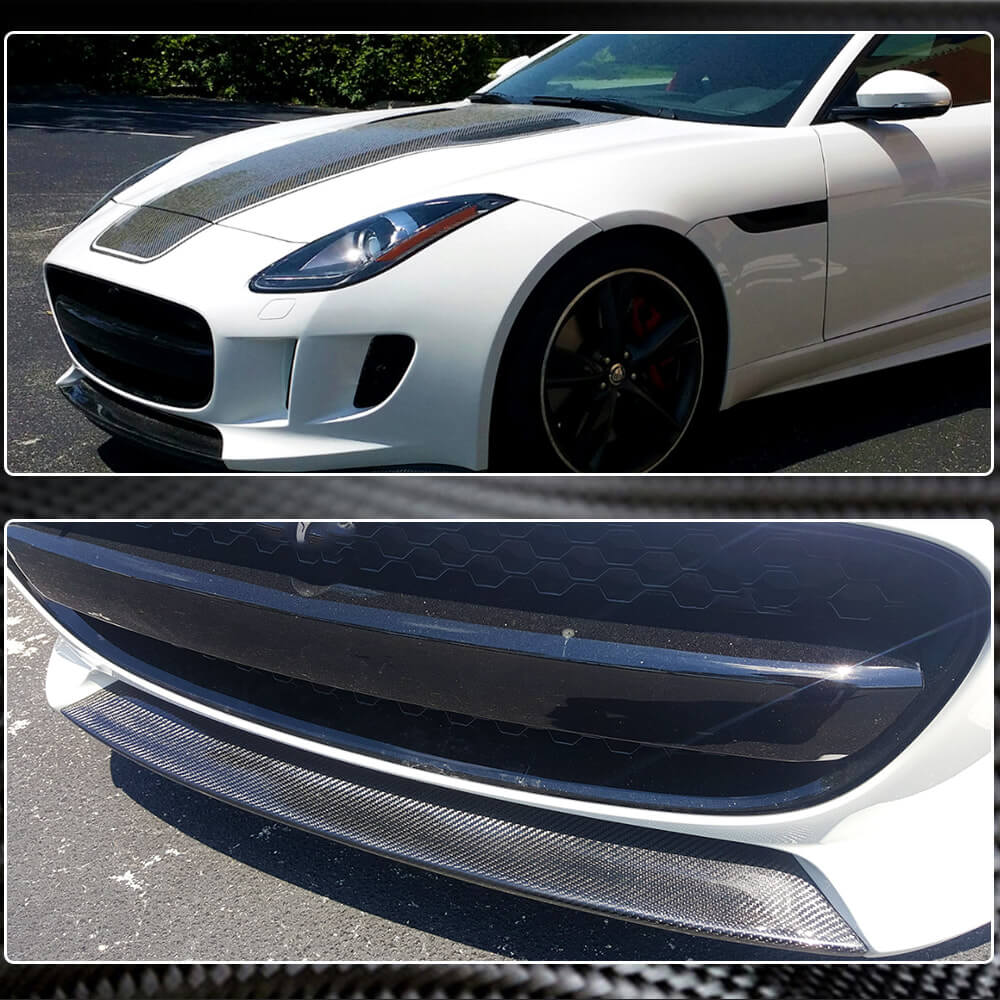 Jaguar Project 7 2013-2015 Front Bumper Lip Carbon Fiber-Ahacarbon