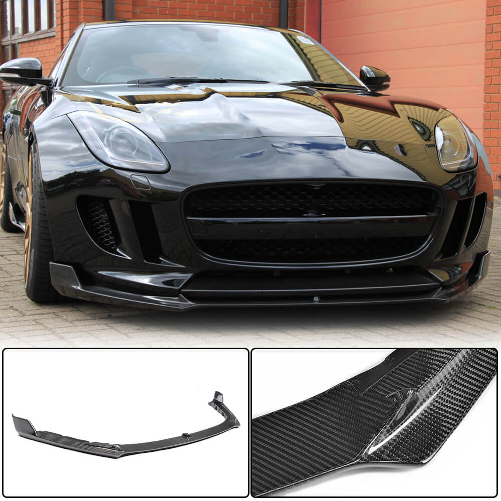 Jaguar F-TYPE 2013-2017 Front Bumper Lip Carbon Fiber-Ahacarbon