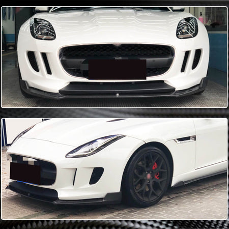 Jaguar F-TYPE 2013-2017 Front Bumper Lip Carbon Fiber-Ahacarbon