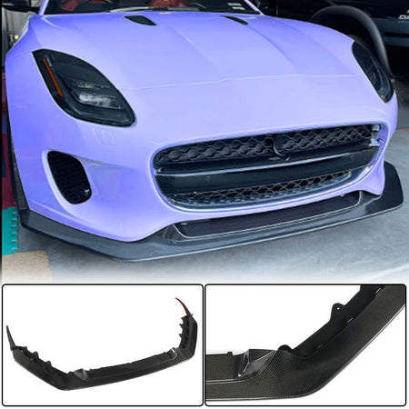 Jaguar F-TYPE Base 2017-2019 Front Bumper Lip Carbon Fiber-Ahacarbon