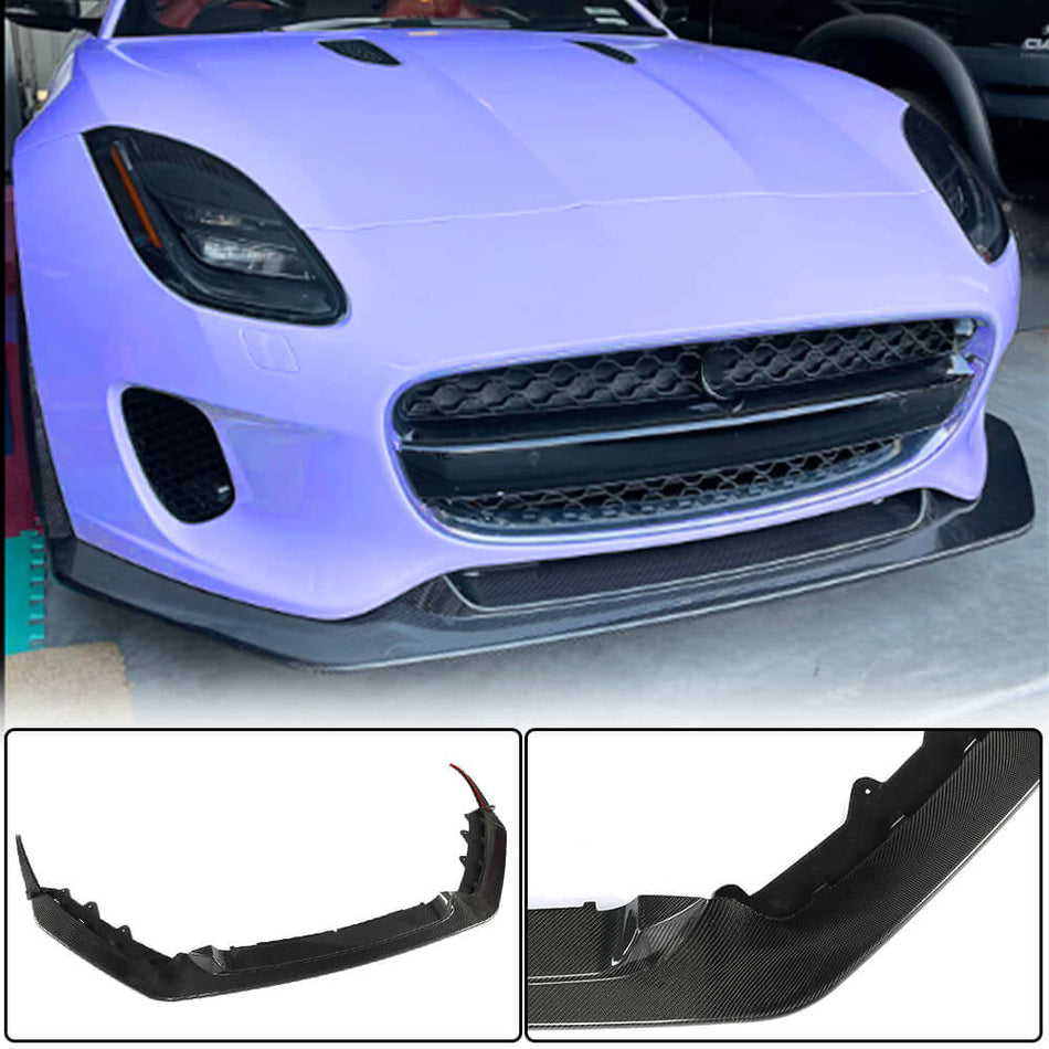Jaguar F-TYPE Base 2017-2019 Front Bumper Lip Carbon Fiber-Ahacarbon