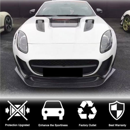 Jaguar F-TYPE Base 2017-2019 Front Bumper Lip Carbon Fiber-Ahacarbon