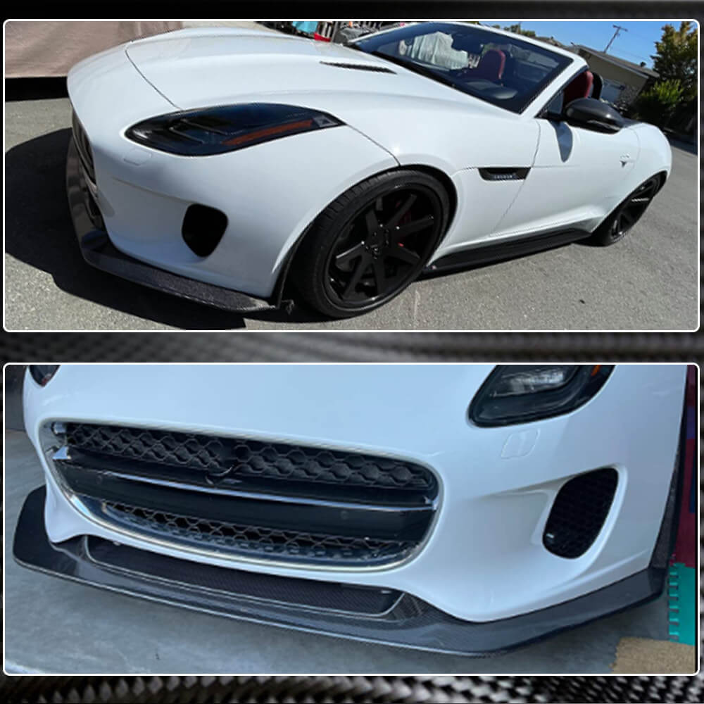 Jaguar F-TYPE Base 2017-2019 Front Bumper Lip Carbon Fiber-Ahacarbon
