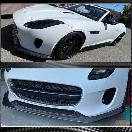 Jaguar F-TYPE Base 2017-2019 Front Bumper Lip Carbon Fiber-Ahacarbon