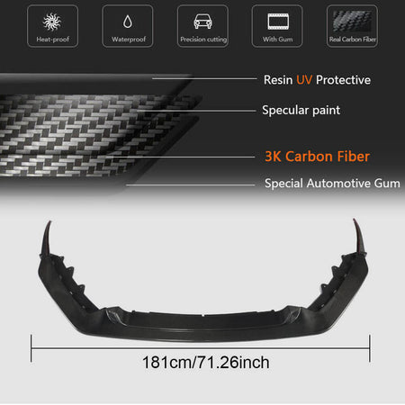 Jaguar F-TYPE Base 2017-2019 Front Bumper Lip Carbon Fiber-Ahacarbon