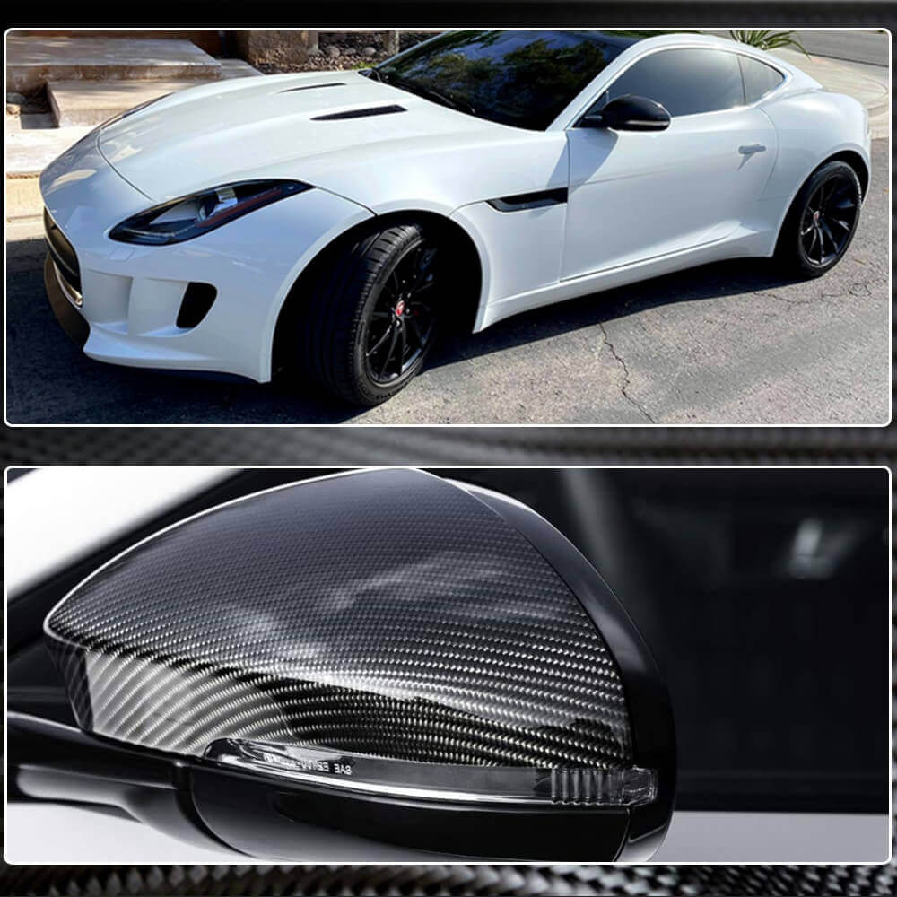 Jaguar F-TYPE 2013-2021 Mirror Covers Add-on Style Carbon Fiber-Ahacarbon