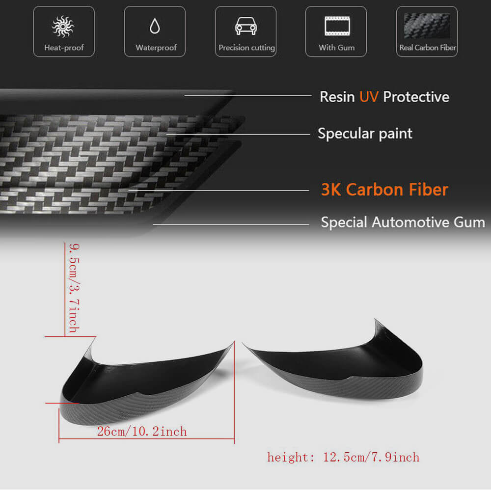 Jaguar F-TYPE 2013-2021 Mirror Covers Add-on Style Carbon Fiber-Ahacarbon