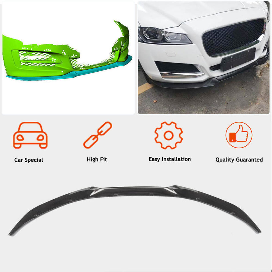 Jaguar XE X760 2015-2019 Front Bumper Lip Carbon Fiber-Ahacarbon