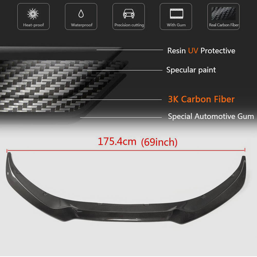 Jaguar XE X760 2015-2019 Front Bumper Lip Carbon Fiber-Ahacarbon
