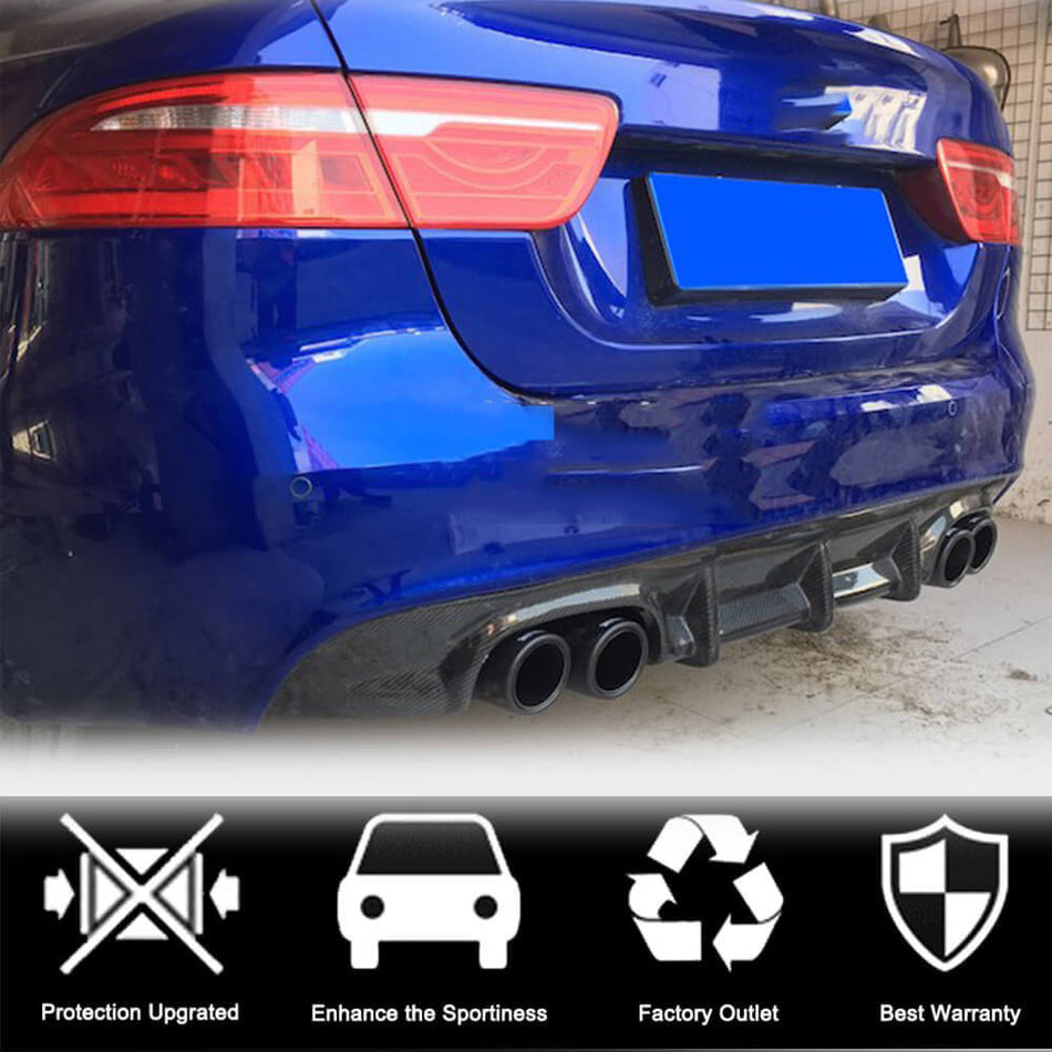 Jaguar XE X760 Sedan 2015-2019 Rear Bumper Diffuser Carbon Fiber-Ahacarbon