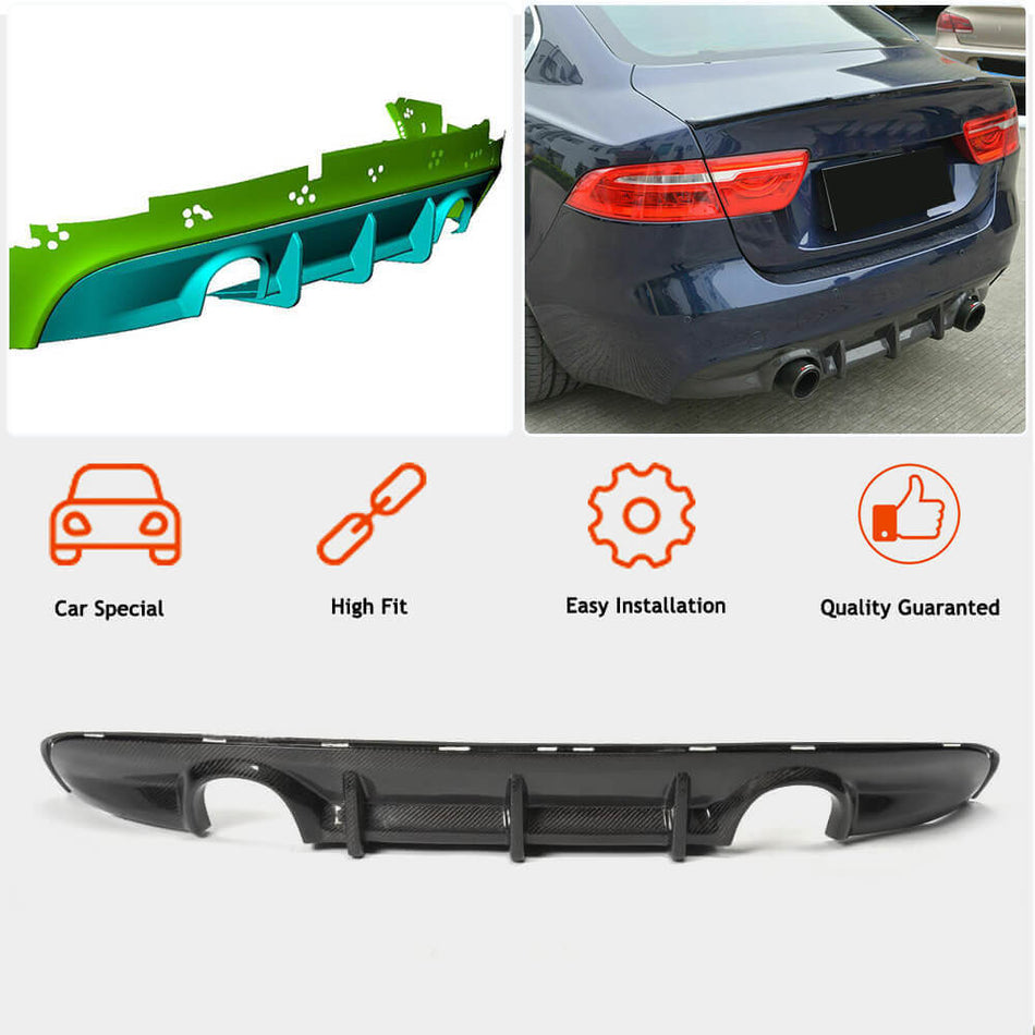 Jaguar XE X760 Sedan 2015-2019 Rear Bumper Diffuser Carbon Fiber-Ahacarbon