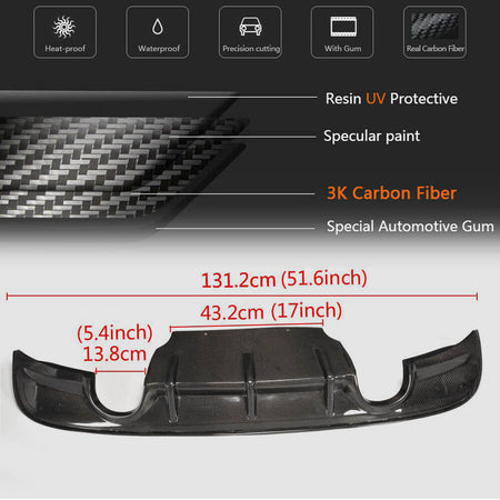 Jaguar XE X760 Sedan 2015-2019 Rear Bumper Diffuser Carbon Fiber-Ahacarbon