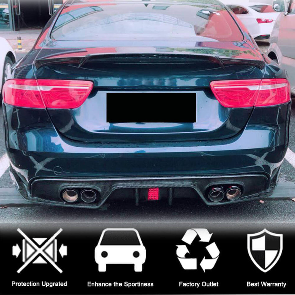 For Jaguar XE X760 Carbon Fiber Rear Trunk Spoiler Boot Wing Lip-Ahacarbon