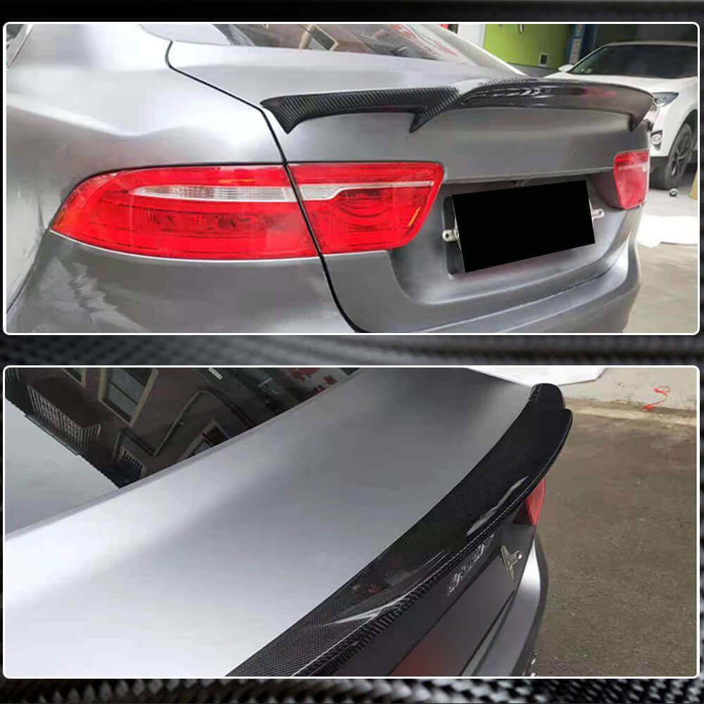 For Jaguar XE X760 Carbon Fiber Rear Trunk Spoiler Boot Wing Lip-Ahacarbon