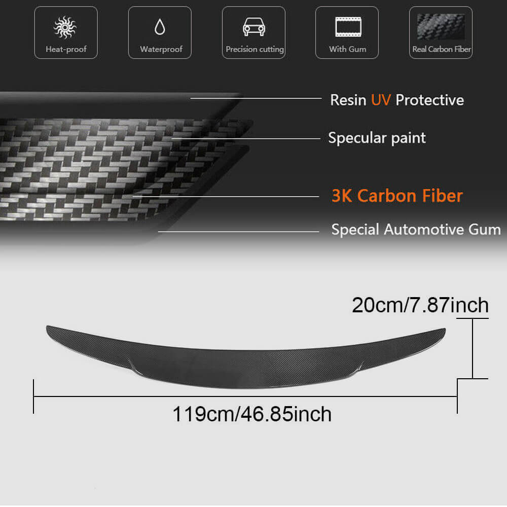 For Jaguar XE X760 Carbon Fiber Rear Trunk Spoiler Boot Wing Lip-Ahacarbon
