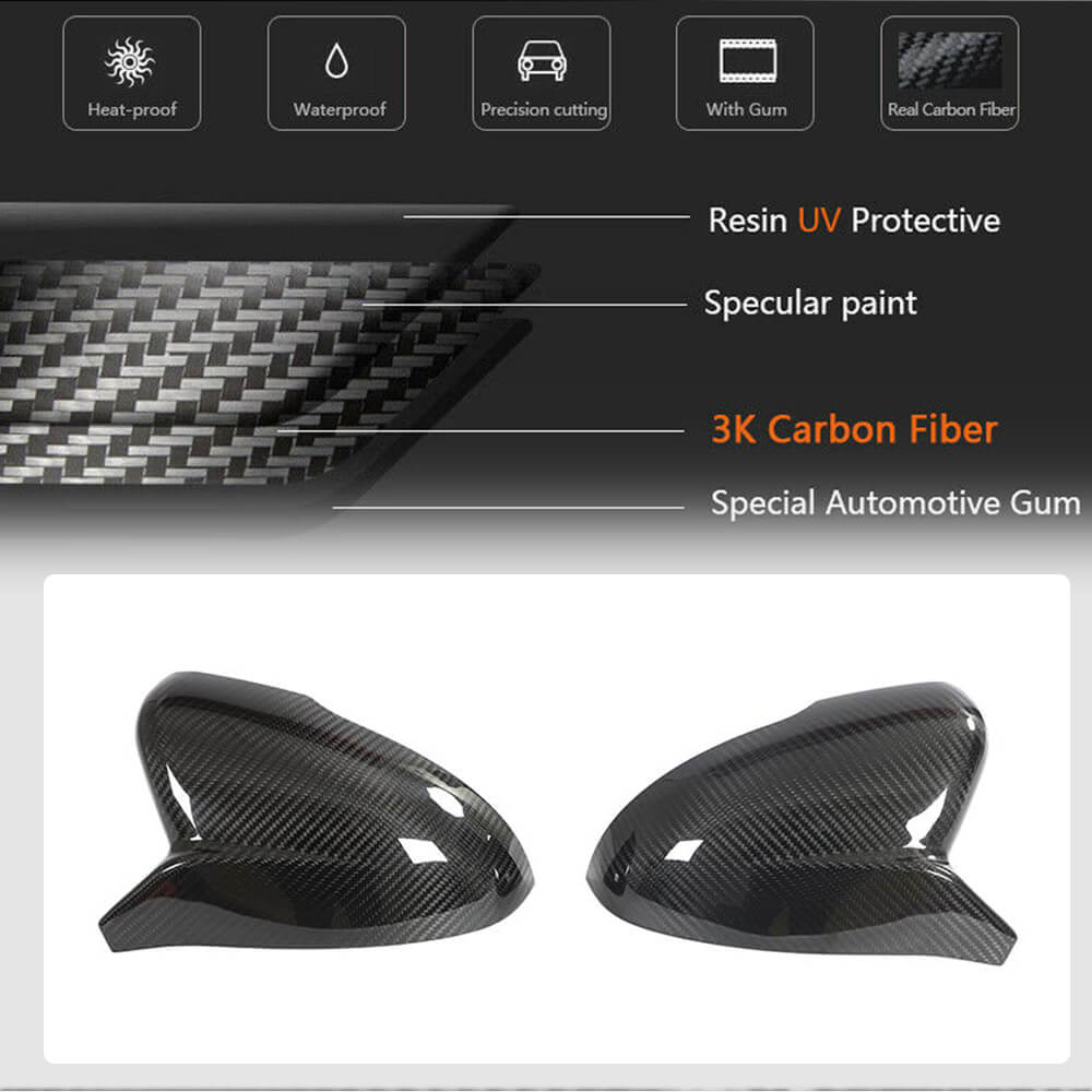 Kia Stinger 2018-2023 Dry Carbon Fiber Mirror Covers Add-on-Ahacarbon