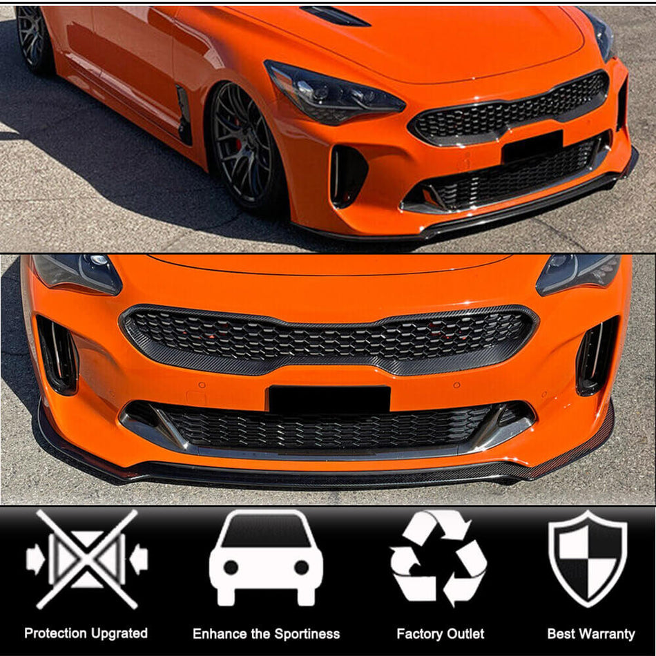 Kia Stinger 2018-2023 Front Bumper Lip Carbon Fiber/FRP-Ahacarbon