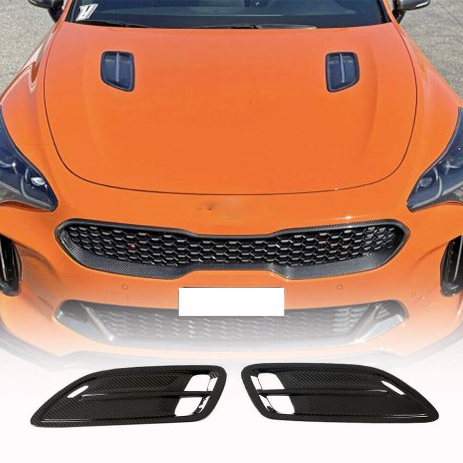 Kia Stinger 2018-2023 Front Hood Air Intake Vents Dry Carbon Fiber-Ahacarbon