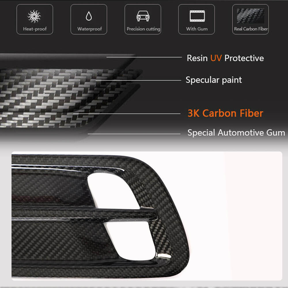 Kia Stinger 2018-2023 Front Hood Air Intake Vents Dry Carbon Fiber-Ahacarbon
