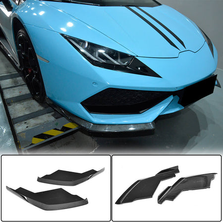 Lamborghini Huracan 2014-2018 Front Bumper Splitters Carbon Fiber-Ahacarbon