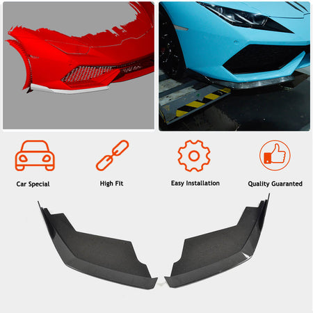 Lamborghini Huracan 2014-2018 Front Bumper Splitters Carbon Fiber-Ahacarbon