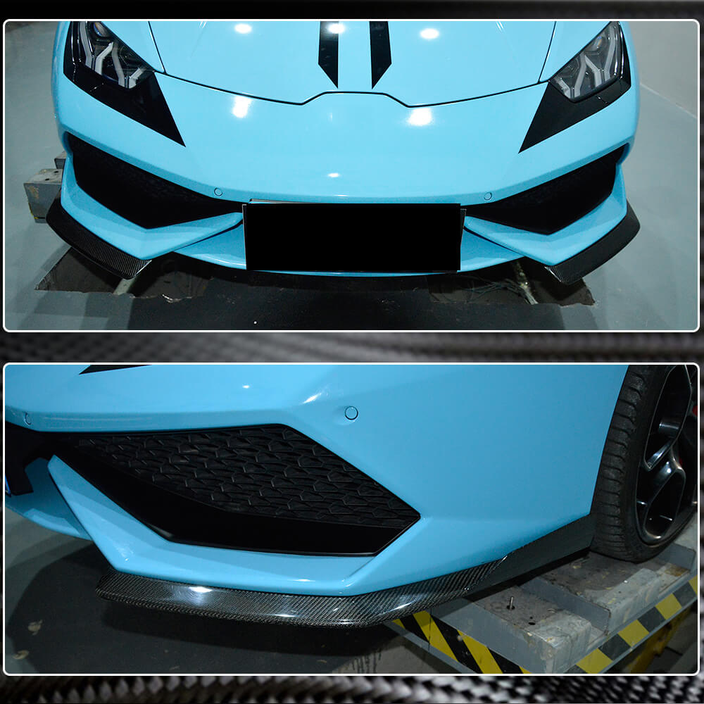 Lamborghini Huracan 2014-2018 Front Bumper Splitters Carbon Fiber-Ahacarbon
