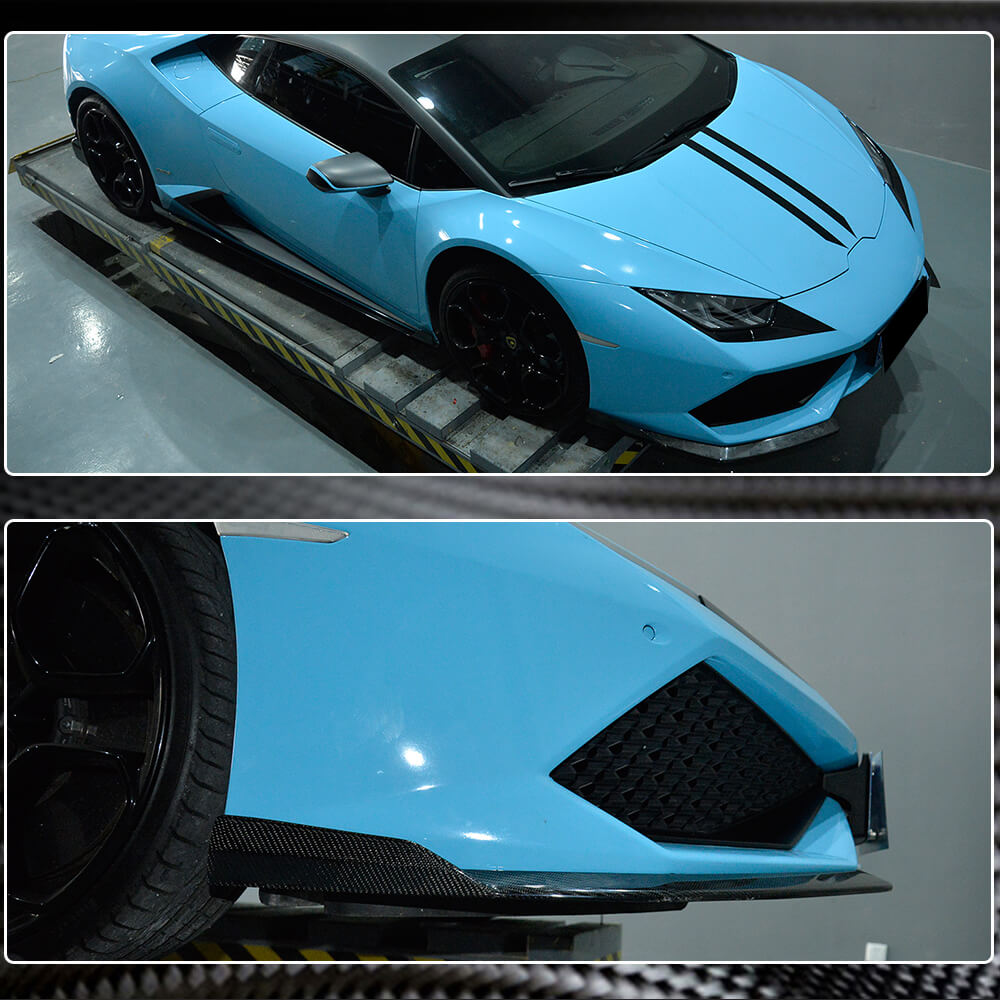 Lamborghini Huracan 2014-2018 Front Bumper Splitters Carbon Fiber-Ahacarbon