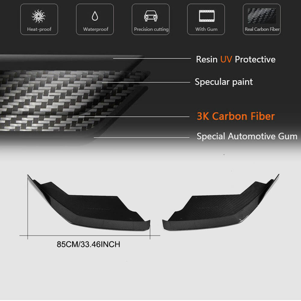 Lamborghini Huracan 2014-2018 Front Bumper Splitters Carbon Fiber-Ahacarbon