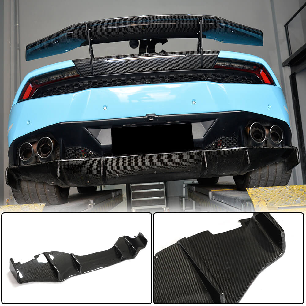 Lamborghini Huracan LP-610 2014-2018 Rear Bumper Diffuser Dry Carbon Fiber-Ahacarbon