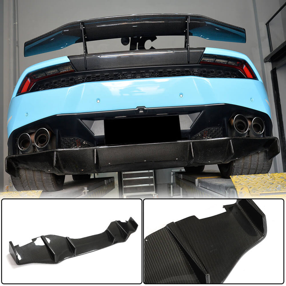 Lamborghini Huracan LP-610 2014-2018 Rear Bumper Diffuser Dry Carbon Fiber-Ahacarbon