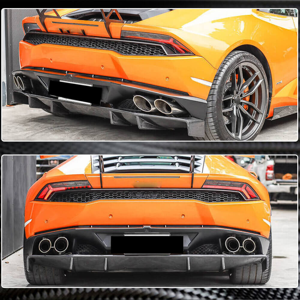 Lamborghini Huracan LP-610 2014-2018 Rear Bumper Diffuser Dry Carbon Fiber-Ahacarbon