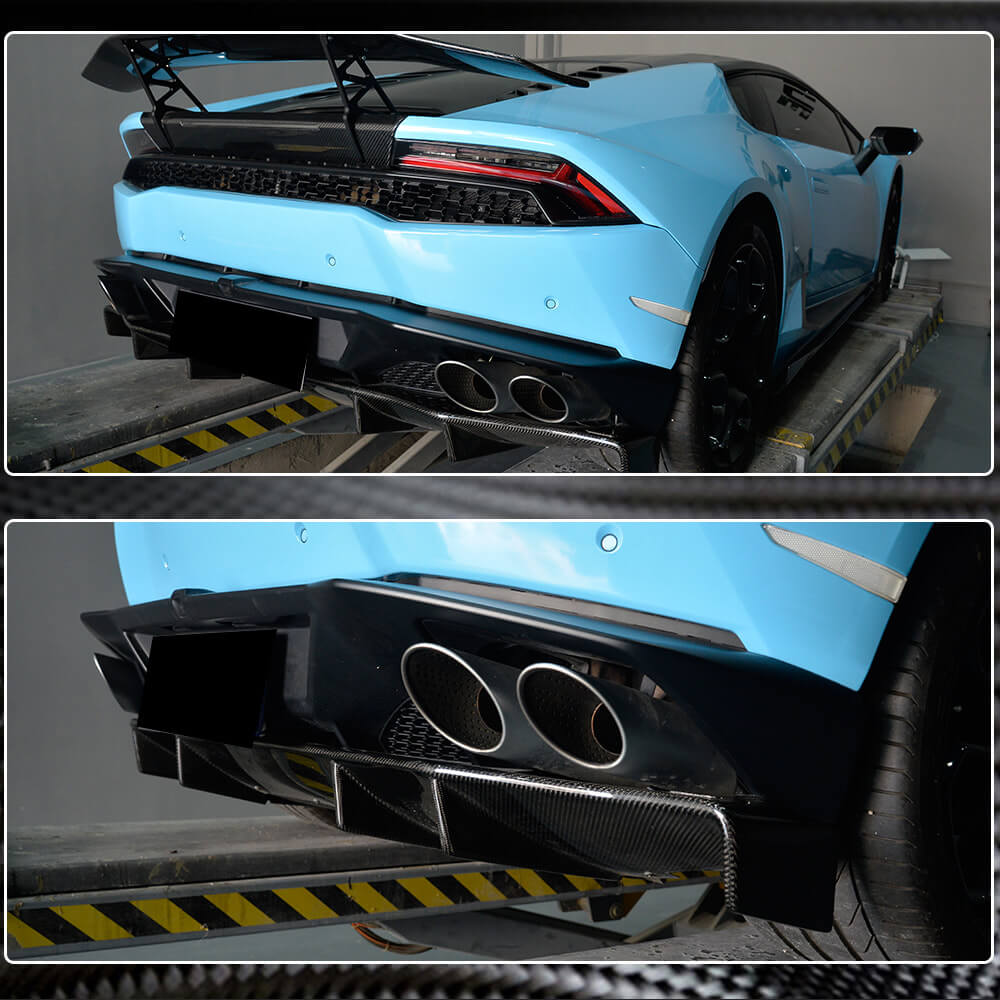 Lamborghini Huracan LP-610 2014-2018 Rear Bumper Diffuser Dry Carbon Fiber-Ahacarbon