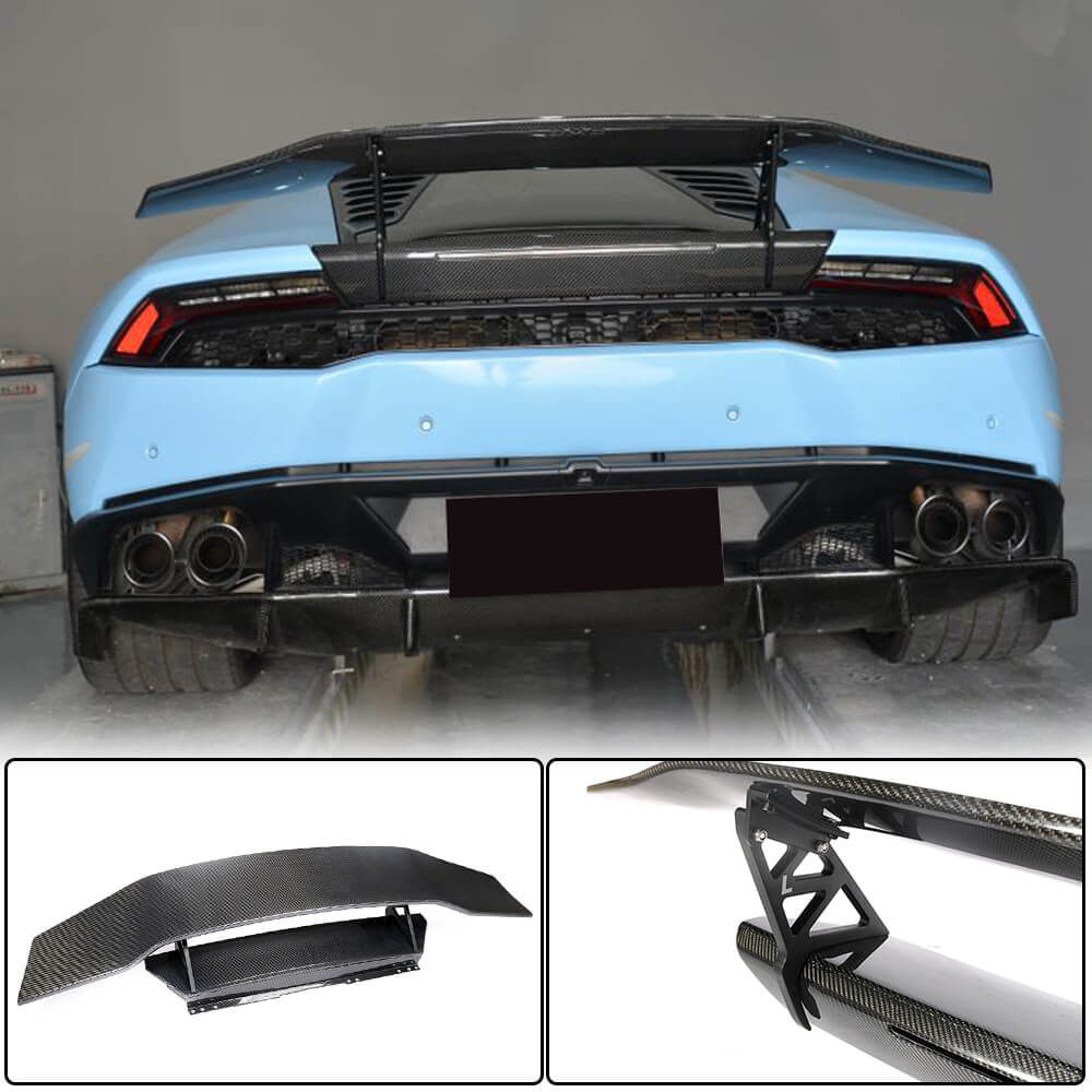 Lamborghini Huracan LP580 LP610 2014-2018 Rear Trunk Spoiler Dry Carbon Fiber-Ahacarbon