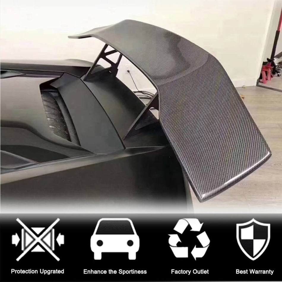 Lamborghini Huracan LP580 LP610 2014-2018 Rear Trunk Spoiler Dry Carbon Fiber-Ahacarbon