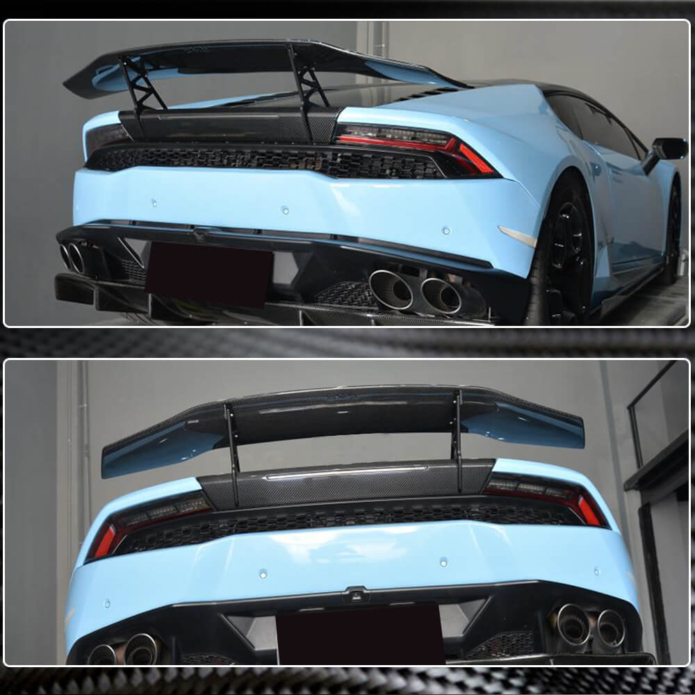 Lamborghini Huracan LP580 LP610 2014-2018 Rear Trunk Spoiler Dry Carbon Fiber-Ahacarbon