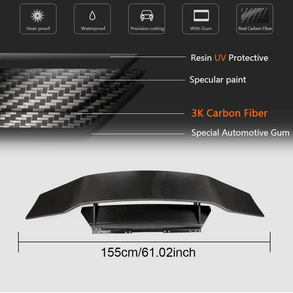 Lamborghini Huracan LP580 LP610 2014-2018 Rear Trunk Spoiler Dry Carbon Fiber-Ahacarbon