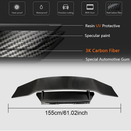 Lamborghini Huracan LP580 LP610 2014-2018 Rear Trunk Spoiler Dry Carbon Fiber-Ahacarbon