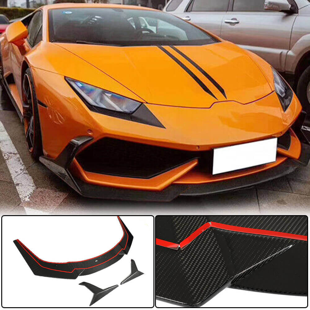 Lamborghini Huracan LP600 LP610 2014-2017 Front Bumper Lip Dry Carbon Fiber-Ahacarbon