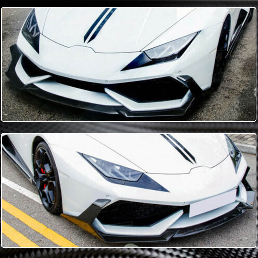 Lamborghini Huracan LP600 LP610 2014-2017 Front Bumper Lip Dry Carbon Fiber-Ahacarbon