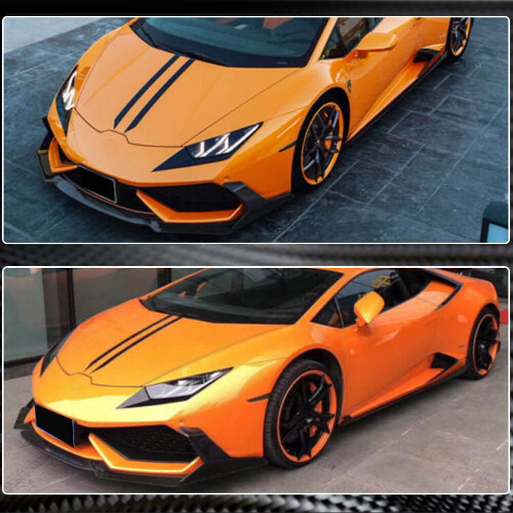 Lamborghini Huracan LP600 LP610 2014-2017 Front Bumper Lip Dry Carbon Fiber-Ahacarbon