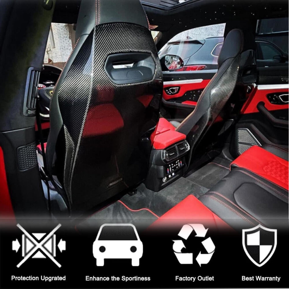 Lamborghini Urus 2018-2022 Racing Front Seatback Cover Set 2pcs Dry Carbon Fiber-Ahacarbon