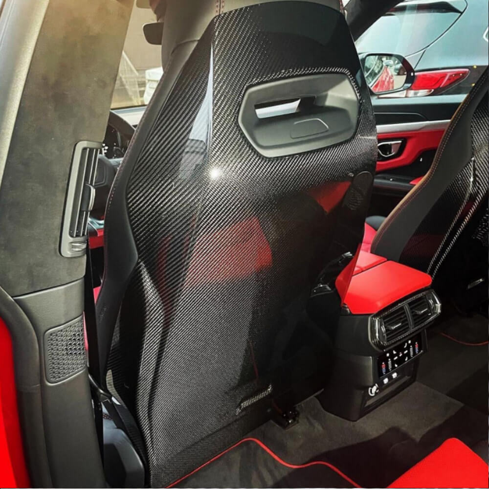 Lamborghini Urus 2018-2022 Racing Front Seatback Cover Set 2pcs Dry Carbon Fiber-Ahacarbon
