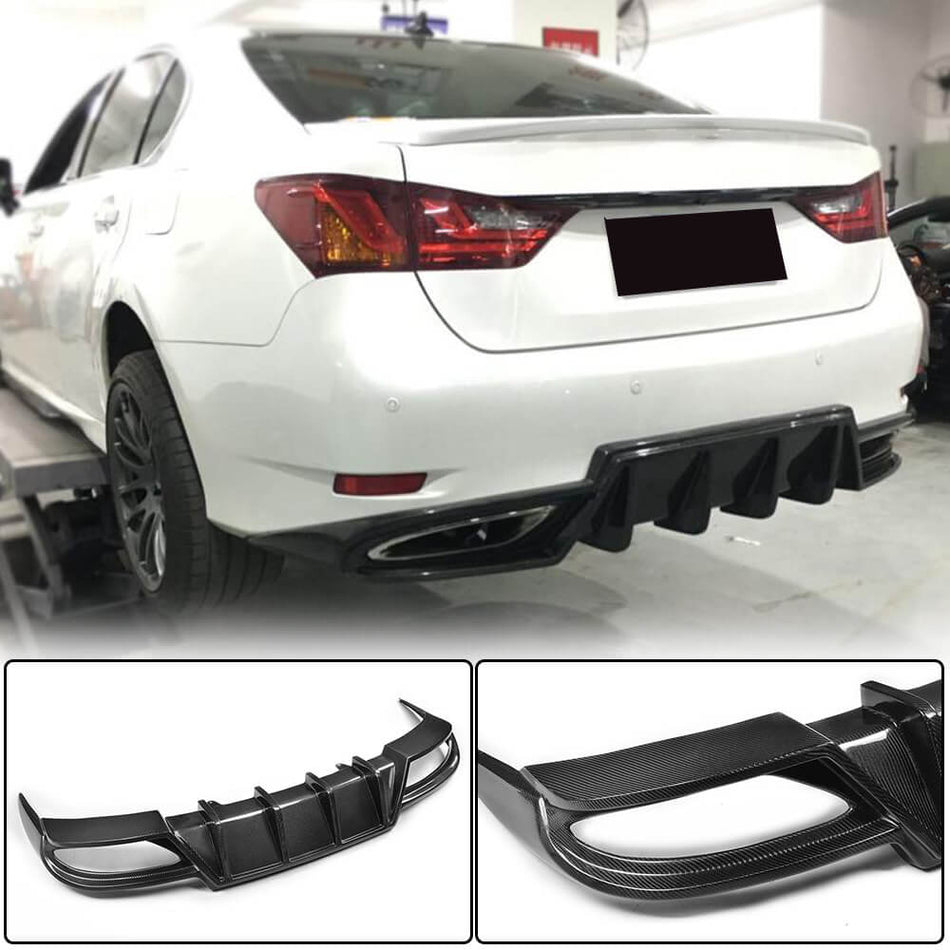 Lexus GS350 F Sport 2012-2015 Rear Bumper Diffuser Carbon Fiber-Ahacarbon