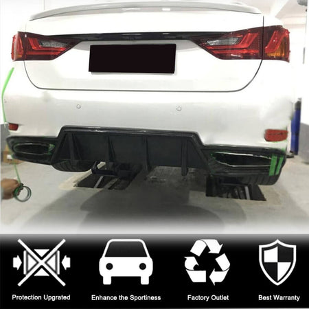 Lexus GS350 F Sport 2012-2015 Rear Bumper Diffuser Carbon Fiber-Ahacarbon