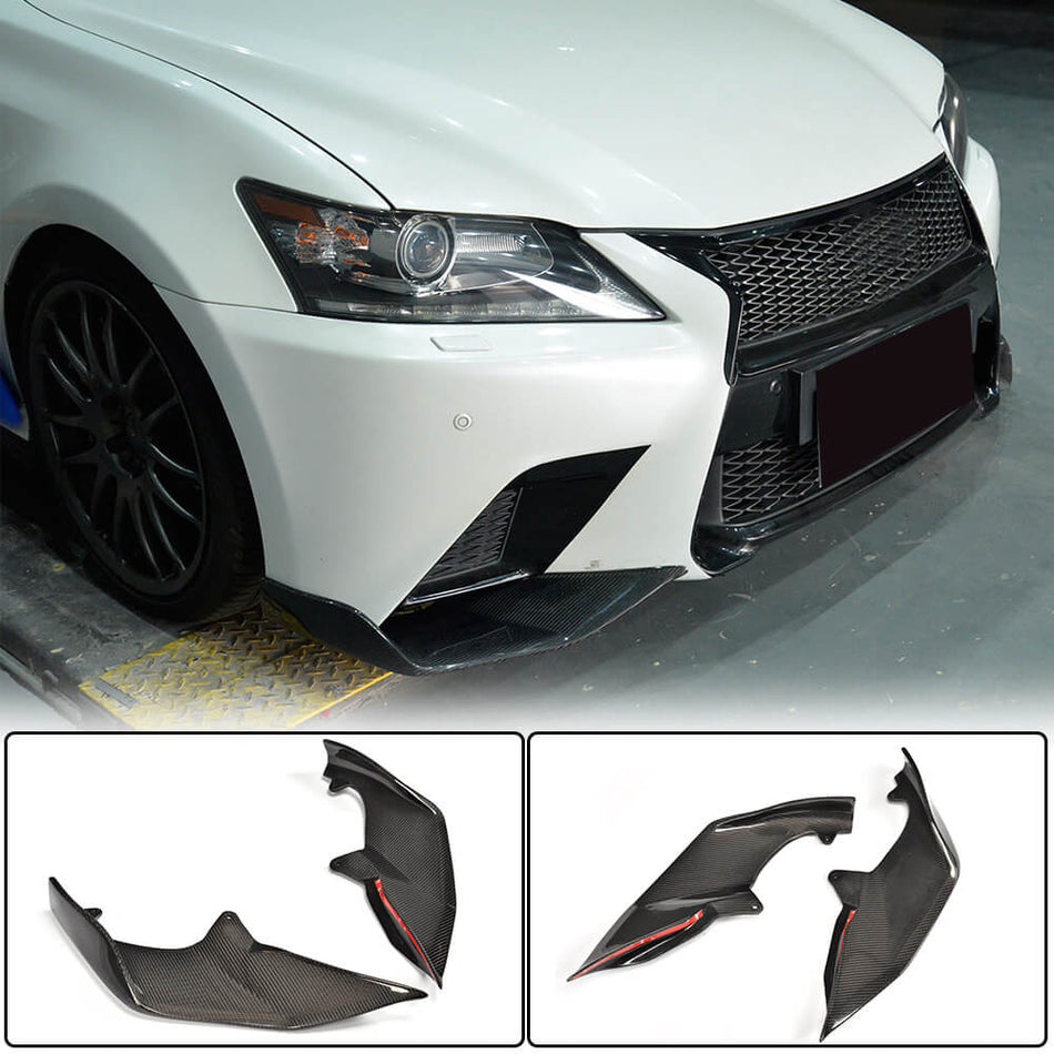 Lexus GS GS350 F Sport 2013-2015 Front Bumper Splitters Carbon Fiber-Ahacarbon