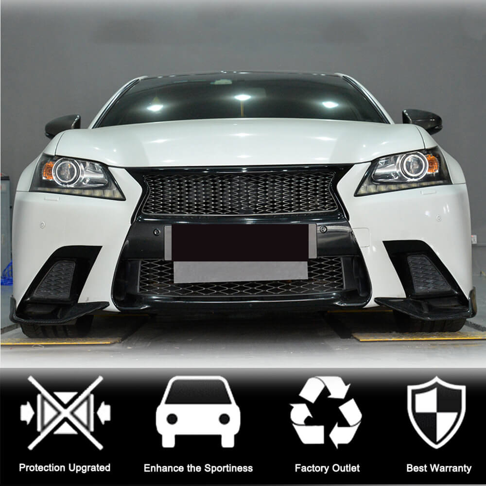 Lexus GS GS350 F Sport 2013-2015 Front Bumper Splitters Carbon Fiber-Ahacarbon