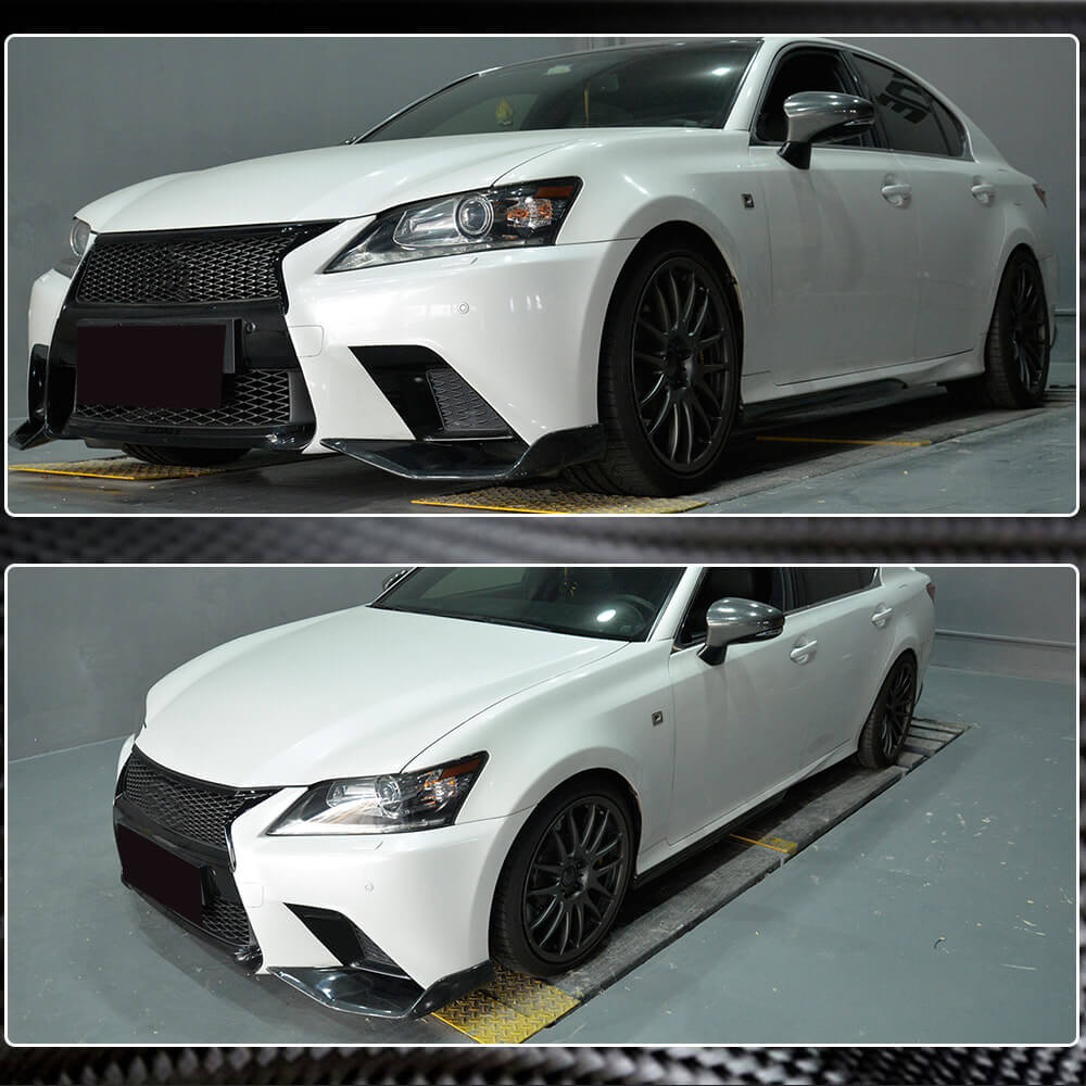 Lexus GS GS350 F Sport 2013-2015 Front Bumper Splitters Carbon Fiber-Ahacarbon
