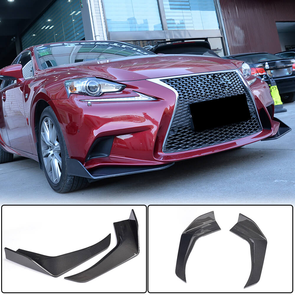 Lexus IS250 IS350 F Sport 2013-2015 Front Bumper Splitters Carbon Fiber-Ahacarbon